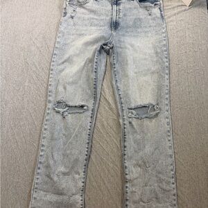 Jordache High Rise Straight Light Blue Distressed Jeans